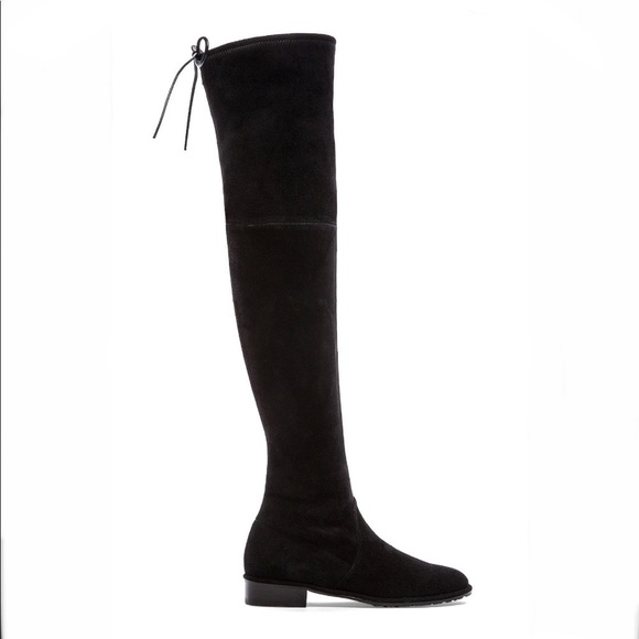 Stuart Weitzman Lowland Suede Over-the-Knee Boots in Black Size 7.5 - Picture 2 of 14